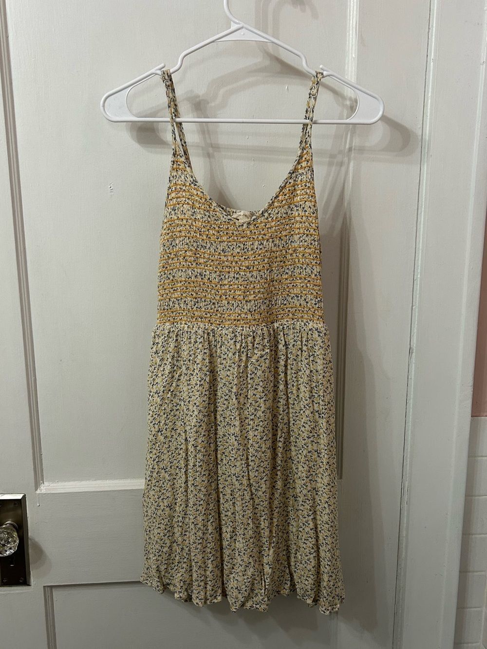Hemβ& Thread Yellow Floral Smocked Mini Dress
